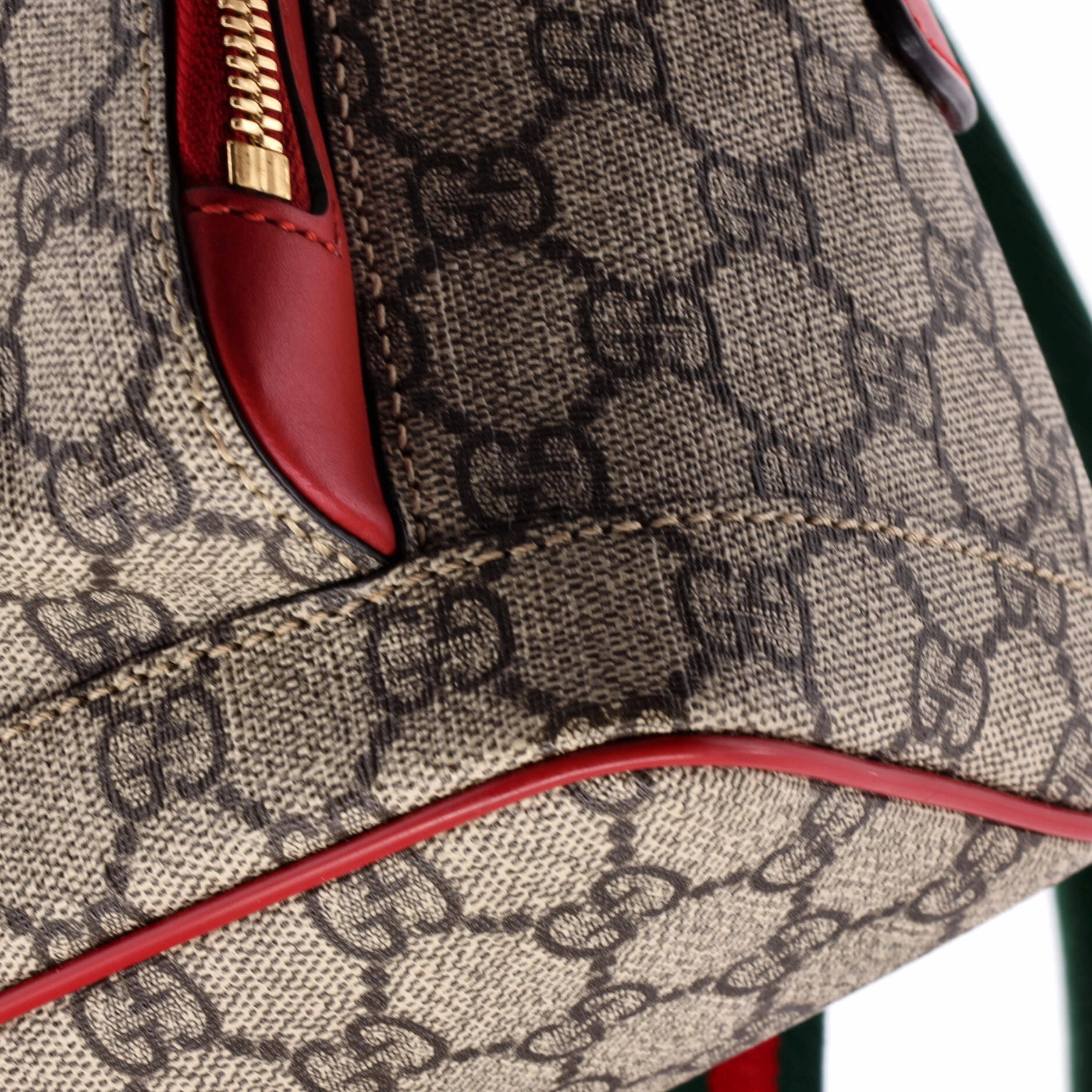Zip Pocket Backpack Embroidered GG Coated Canvas Small